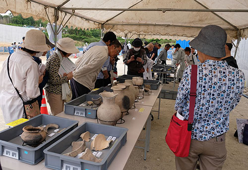 谷部から出土した弥生土器