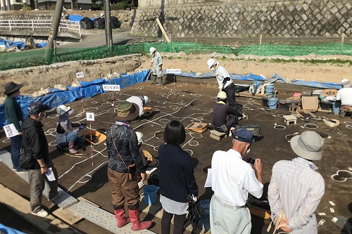 調査員の説明に聞き入る皆さま